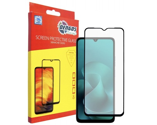 Скло захисне Dengos Full Glue Motorola G06 Black (TGFG-420)