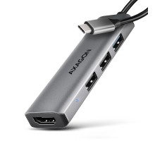 Концентратор AXAGON USB-C to 3xUSB-A + HDMI 0.15m gray (HMC-H3A)