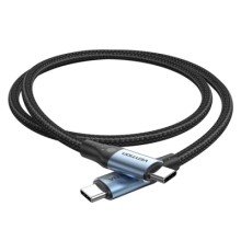 Дата кабель USB 2.0 C Male to C Male 240W Cable 1.5M Black Aluminum Alloy Type VENTION (TREBG)