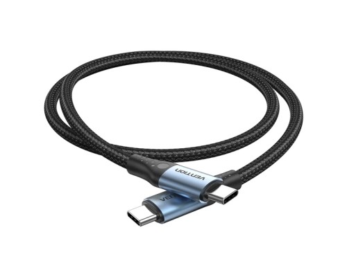 Дата кабель USB 2.0 C Male to C Male 240W Cable 1.5M Black Aluminum Alloy Type VENTION (TREBG)
