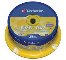 Диск DVD Verbatim 4.7Gb 4x CakeBox 25 шт silver (43489)