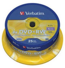 Диск DVD Verbatim 4.7Gb 4x CakeBox 25 шт silver (43489)
