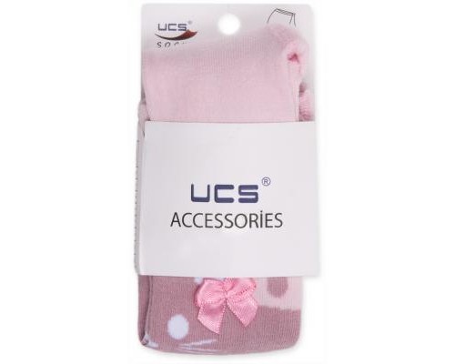 Колготки дитячі UCS Socks для дівчаток святкові з бантиком рожеві (M0C0302-0899-0-3m/G-pink)