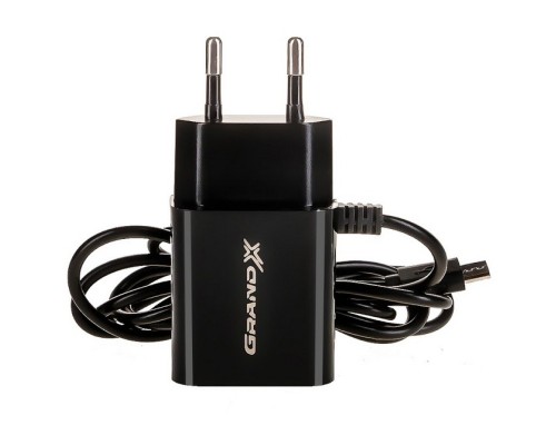 Зарядний пристрій Grand-X 5V 2,1A 2USB + micro USB Black (CH-35B)