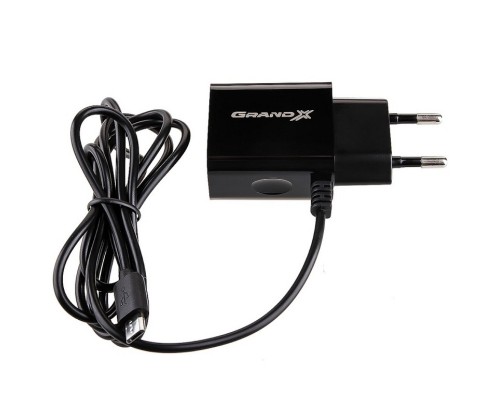 Зарядний пристрій Grand-X 5V 2,1A 2USB + micro USB Black (CH-35B)