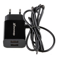 Зарядний пристрій Grand-X 5V 2,1A 2USB + micro USB Black (CH-35B)