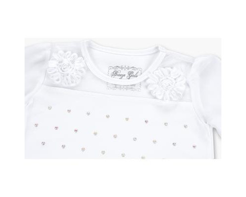 Кофта дитяча Breeze з шифоновими рукавами і стразами (8840-92G-white)