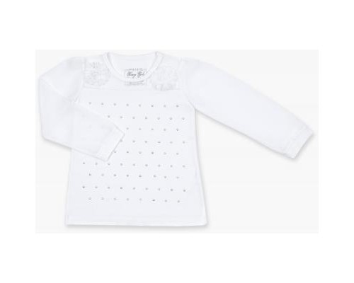 Кофта дитяча Breeze з шифоновими рукавами і стразами (8840-92G-white)
