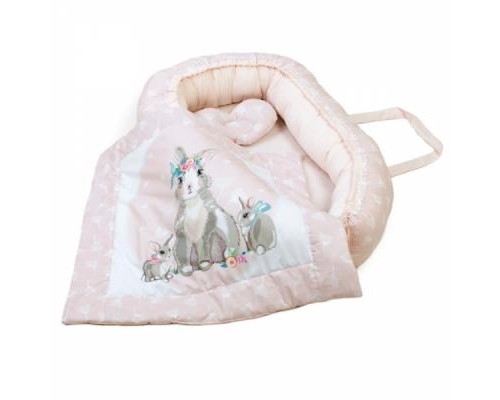 Пеленальний матрацик Верес Кокон з пледом Summer Bunny pink (450.06)