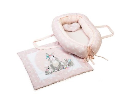 Пеленальний матрацик Верес Кокон з пледом Summer Bunny pink (450.06)