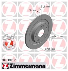 Гальмівний диск ZIMMERMANN 280.3188.20