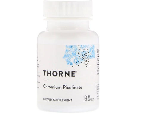 Мінерали Thorne Research Хром Пиколинат 500 мкг, Chromium Picolinate, 60 капсул (THR-25502)