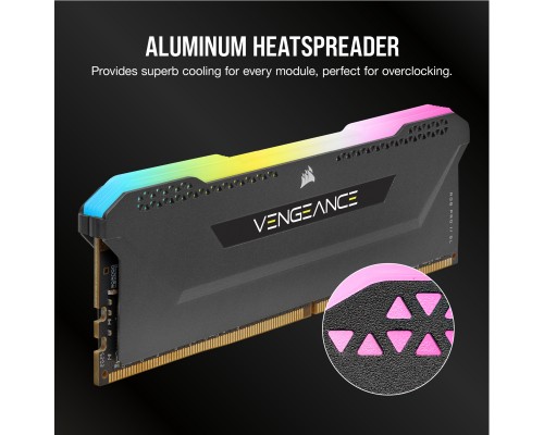 Модуль пам'яті для комп'ютера DDR4 16GB (2x8GB) 3600 MHz Vengeance RGB Pro SL Black Corsair (CMH16GX4M2D3600C18)