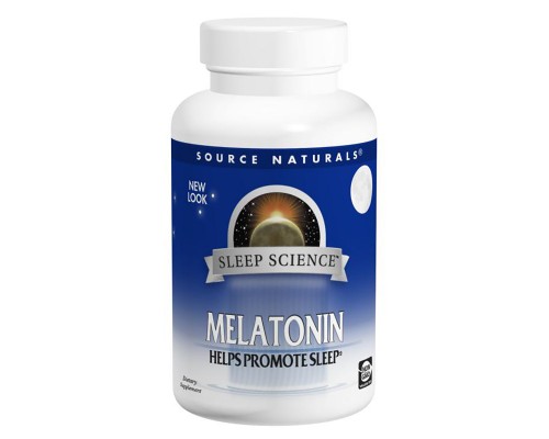 Амінокислота Source Naturals Мелатонін 1 мг, Смак м'яти, Sleep Science, 100 таблеток для (SNS-00709) 