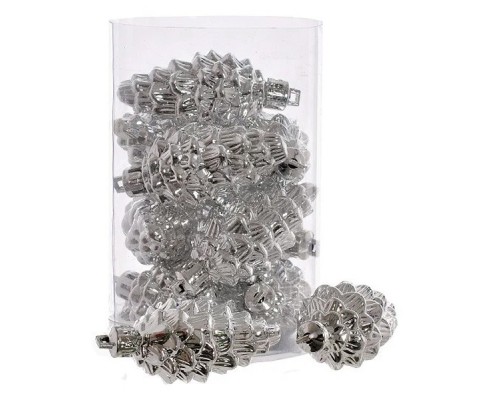 Ялинкова іграшка Jumi Шишка, 12 шт (6 см) срібло. (5900410544130)