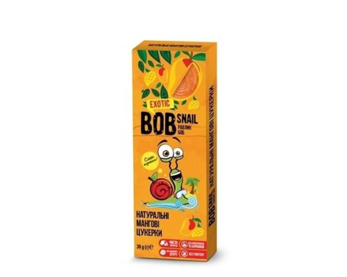 Цукерка Bob Snail Равлик Боб натуральні Мангові 30 г (4820219340591)
