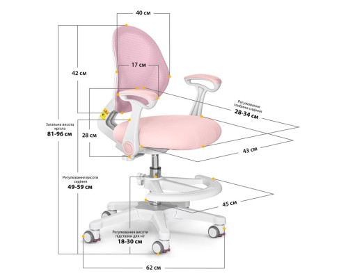 Дитяче крісло Evo-kids Mio Air Pink (Y-307 KP)