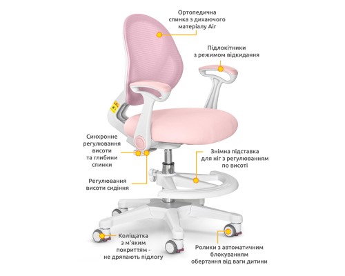 Дитяче крісло Evo-kids Mio Air Pink (Y-307 KP)