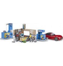 Ігровий набір Bruder АЗС з автомийкою, автомобілем та фігурками (62111)