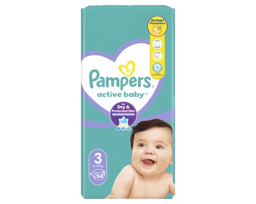 Підгузки Pampers Active Baby Розмір 3 (6-10 кг) 54 шт (8001090948977)