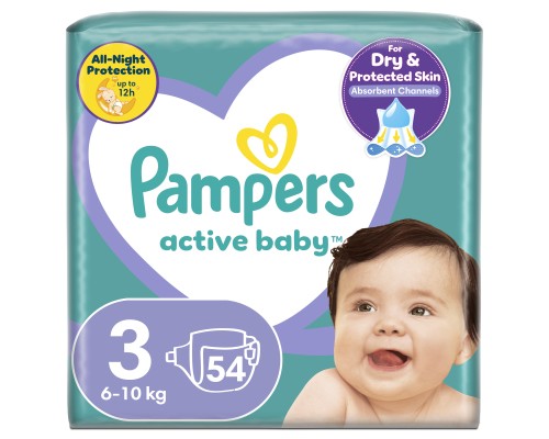 Підгузки Pampers Active Baby Розмір 3 (6-10 кг) 54 шт (8001090948977)