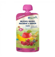 Дитяче пюре Fleur Alpine Яблуко Банан Малина з Кіноа 120 г (5024688001208)