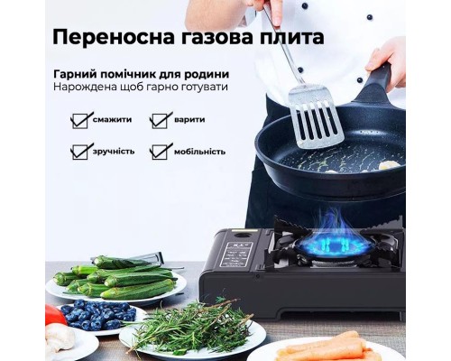 Портативна газова плитка Happy Home BDZ-155-A Single Портативна газова плитка Happy Home BDZ-155-A Single