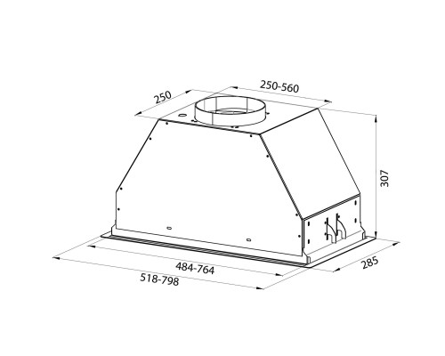 Витяжка кухонна Pyramida ABH 80 SRC (1150) GBL