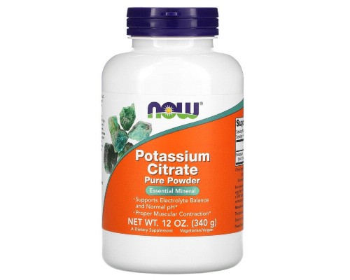 Мінерали Now Foods Цитрат Калію, Potassium Citrate Pure Powder, Now Foods, 340 гр (NOW-01446)
