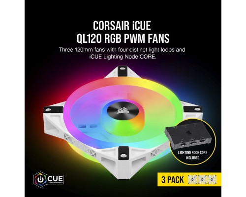 Кулер до корпусу Corsair QL Series, WHITE QL120 RGB (CO-9050104-WW)