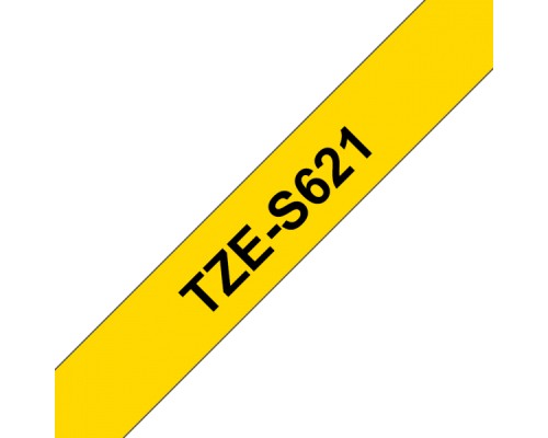 Стрічка для принтера етикеток UKRMARK B-S-T621P-BK/YE, сумісна з TZES621, 9мм х 8м. black on yellow (900606)