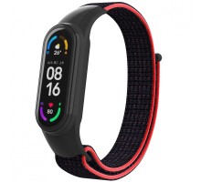 Ремінець до фітнес браслета Armorstandart нейлоновий для Xiaomi Mi Band 7/6/5/4 Black/Red (ARM67843)