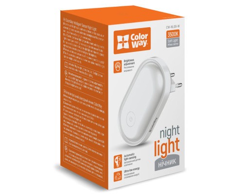 Нічник ColorWay Nightlight 0.5W (8x0.2W LED) (CW-NL08-W)