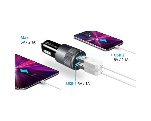 Зарядний пристрій Defender 2xUSB 12W (2xUSB-A) 2.1A UCA-21 (83821)