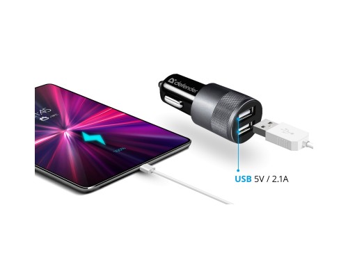 Зарядний пристрій Defender 2xUSB 12W (2xUSB-A) 2.1A UCA-21 (83821)