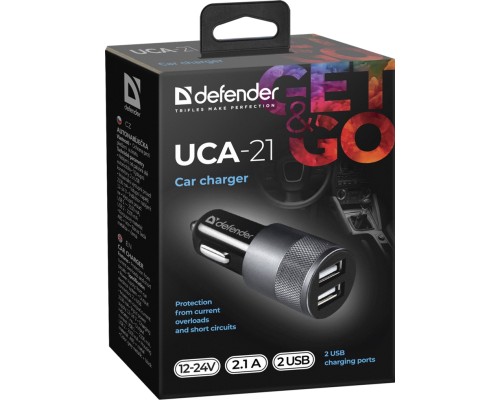 Зарядний пристрій Defender 2xUSB 12W (2xUSB-A) 2.1A UCA-21 (83821)