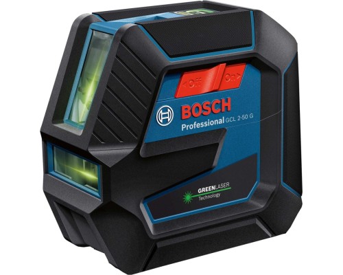 Лазерний нівелір Bosch Professional GCL 2-50 G, до 15 м, з тримачем RM 10, затиском DK 10, мішенню, кейс (0.601.066.M02)