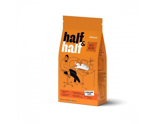 Сухий корм для кішок Half&Half для стерилізованих з яловичиною 2 кг (4820261920802)