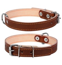 Нашийник для тварин Collar подвійний Ш 20 мм Д 32-40 см коричневий (01416)