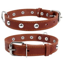 Нашийник для тварин Collar одинарний з прикрасами Ш 25 мм Д 38-50 см коричневий (02236)