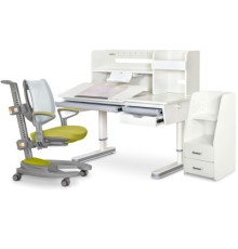 Парта з кріслом Mealux Montreal 2 (парта+тумба+крісло) (BD-670_2WG+Полка+Y-1030+C-12 GREEN)