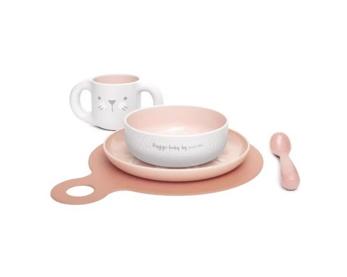 Набір дитячого посуду Suavinex Go natural рожевий (300844/1)