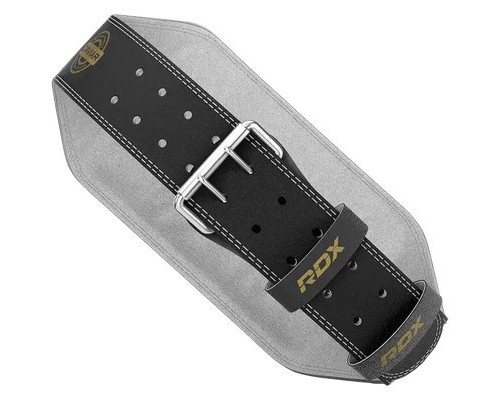 Атлетичний пояс RDX 6 шкіряний Black Gold M (WBS-6RB-M)