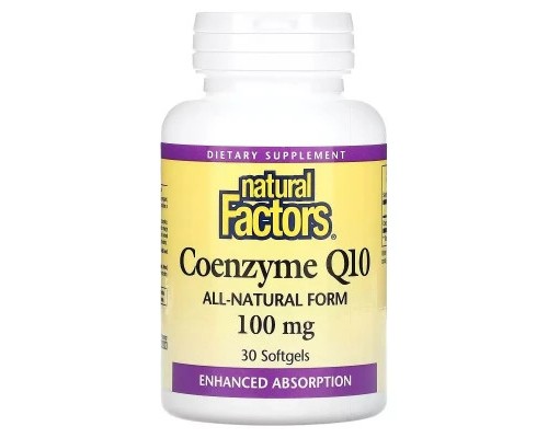 Антиоксидант Natural Factors Коензим Q10, 100 мг, Coenzyme Q10, 30 гелевих капсул (NFS-02070) Антиоксидант Natural Factors Коензим Q10, 100 мг, Coenzyme Q10, 30 гелевих капсул (NFS-02070)