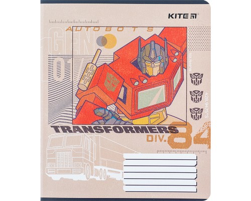 Зошит Kite Transformers 18 аркушів, клітинка (TF24-236)