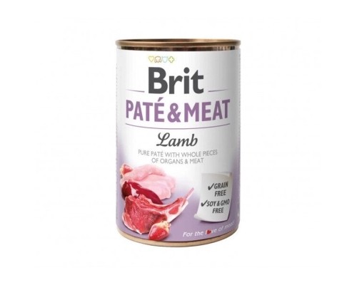 Вологий корм для собак Brit Care Pate and Meat для дорослих собак з ягням (8595602557431)