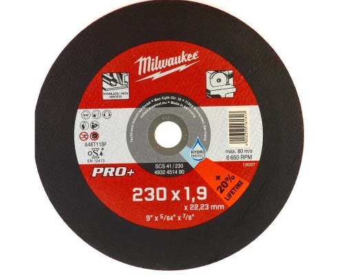 Круг відрізний Milwaukee по металу, SCS 41/230х1,9 PRO+, 230мм (4932451490)