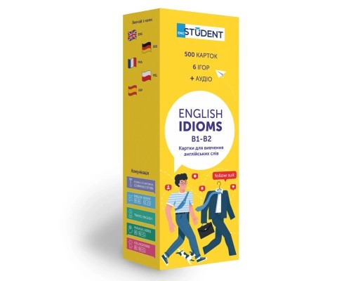 Навчальний набір English Student Картки для вивчення англійської мови Idioms B1-B2 (укр.) (591225996)