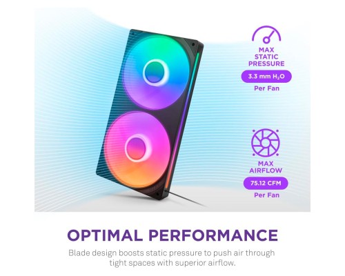 Кулер до корпусу NZXT F240 RGB Core Fan (Single Frame) - Black (RF-U24HF-B1)