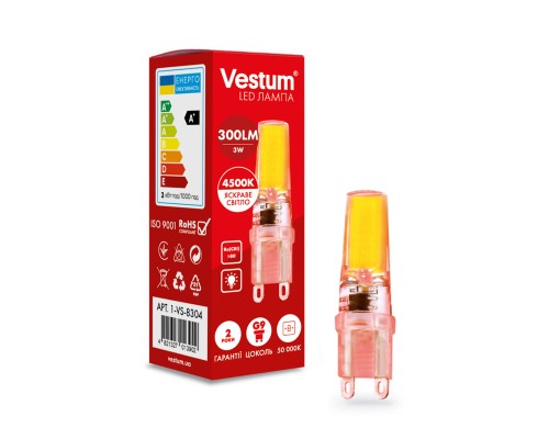 Лампочка Vestum LED COB G9 3W 4500K 220V (1-VS-8304)